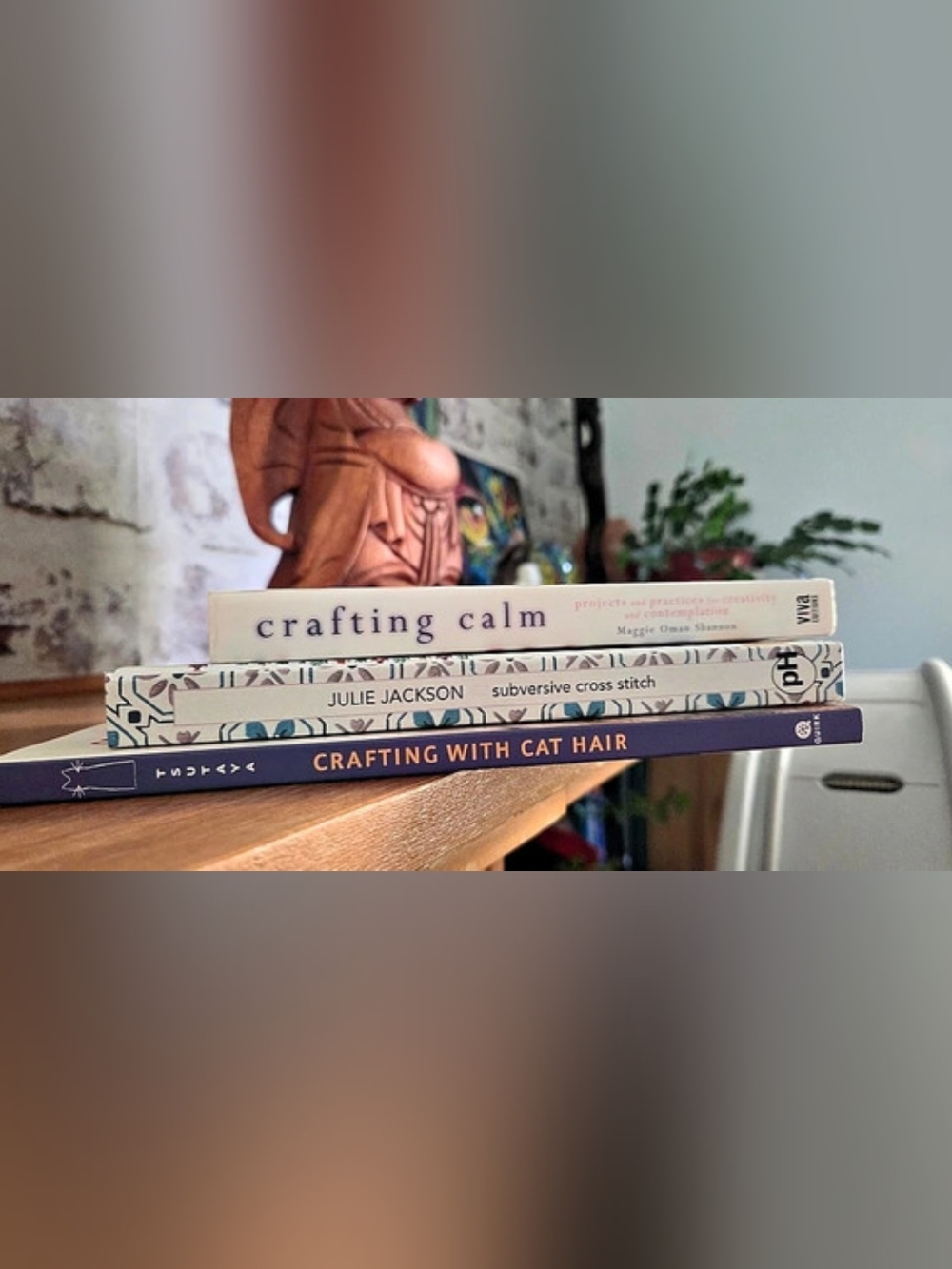 Quirky Craft Bk Bun.(3), Craft W Cat Hair, Subver. Cross Stitch, Crafting Calm